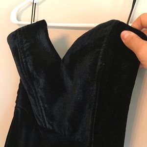 Velvet Strapless Midi Dress